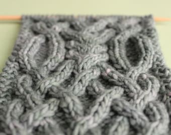 Fancy Celtic Cable Scarf Knitting Pattern PDF Download