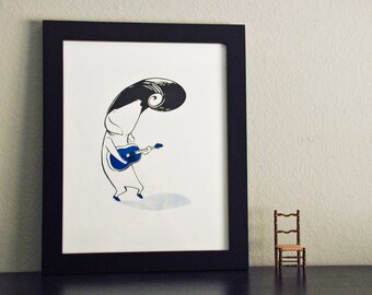 E, Alphabet Print, Original Silk Screen Print, Elvis, Musician, Dog