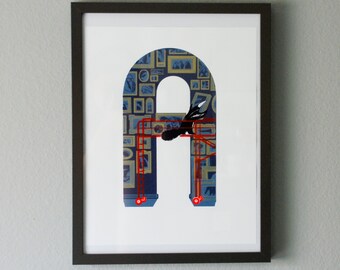 A, Alphabet Print, Original Silk Screen Print, Children/Nursery