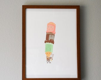 I Alphabet Print, Original Silk Screen Print, Children/Nursery