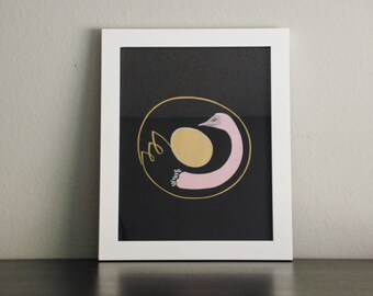 O, Alphabet Print, Original Silk Screen Print, Children/Nursery Decor