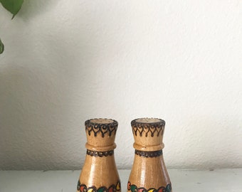 Wooden salt and pepper shakers