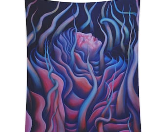 Plant Goddess Wall Tapestry, Spiritual Tapestry, Spiritual Altar Cloth, Vertical Tapestry, Living Room & Meditation Space Decor