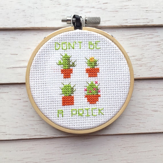 Just A Little Prick Cross Stitch Pattern Beginner Cross Stitch Cactus Cross Stitch Pattern Patterns Craft Supplies Tools Deshpandefoundationindia Org