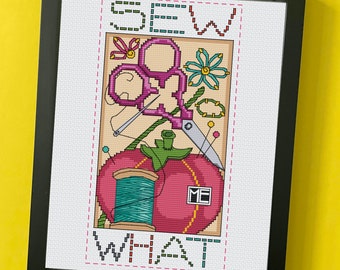 Sew What by Mary Engelbreit Cross Stitch Digital Download Pattern