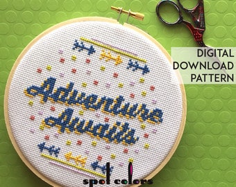 Adventure Awaits Counted Cross Stitch Pattern DOWNLOAD Intermediate