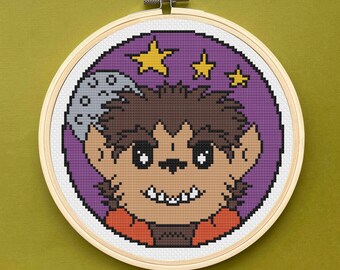 Wolf Boy Monster Cross Stitch Kit