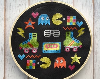 80's Sampler Counted Cross Stitch Pattern Download