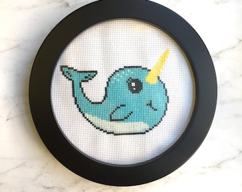 Narwhal Counted Cross Stitch DIY KIT