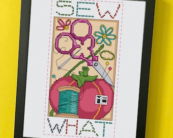 Sew What by Mary Engelbreit Counted Cross Stitch DIY KIT