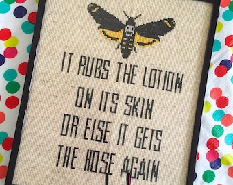 Silence Lotion Line 8 x 10 Film Movie Cross Stitch Pattern Download Intermediate