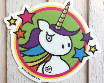 Badass Unicorn Sticker 4"