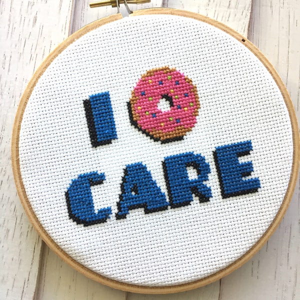 I Donut Care Doughnut Cross Stitch Pattern Download Intermediate