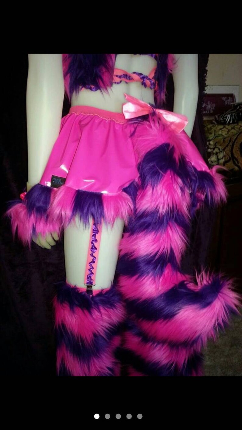Cheshire cat fur tail rave outfit burning man festival edc Etsy