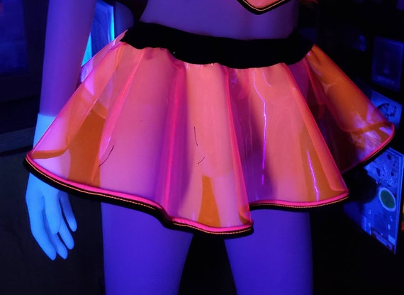 Vinyl Reflective Circle Skirt Rave Transparent See Through Clear Burning Man Festival Edc Costume Uv Neon Etsy Canada