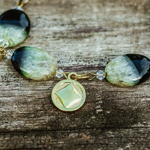 NA Onyx & Agate Recovery Bracelet: Swarovski Crystal Accent