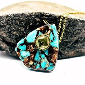 Turquoise Jasper NA Symbol Necklace: 12 Step Recovery Gift