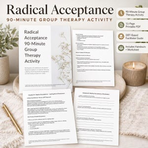 Radical Acceptance Group Therapy DBT Activity, Addiction & Mental Health (Digital Download)