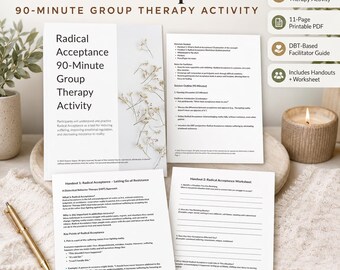 Radical Acceptance Group Therapy DBT Activity, Addiction & Mental Health (Digital Download)