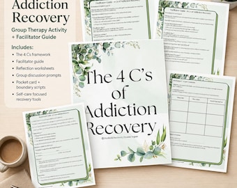 The 4 C's of Addiction Recovery group therapy activity with Facilitator Guide