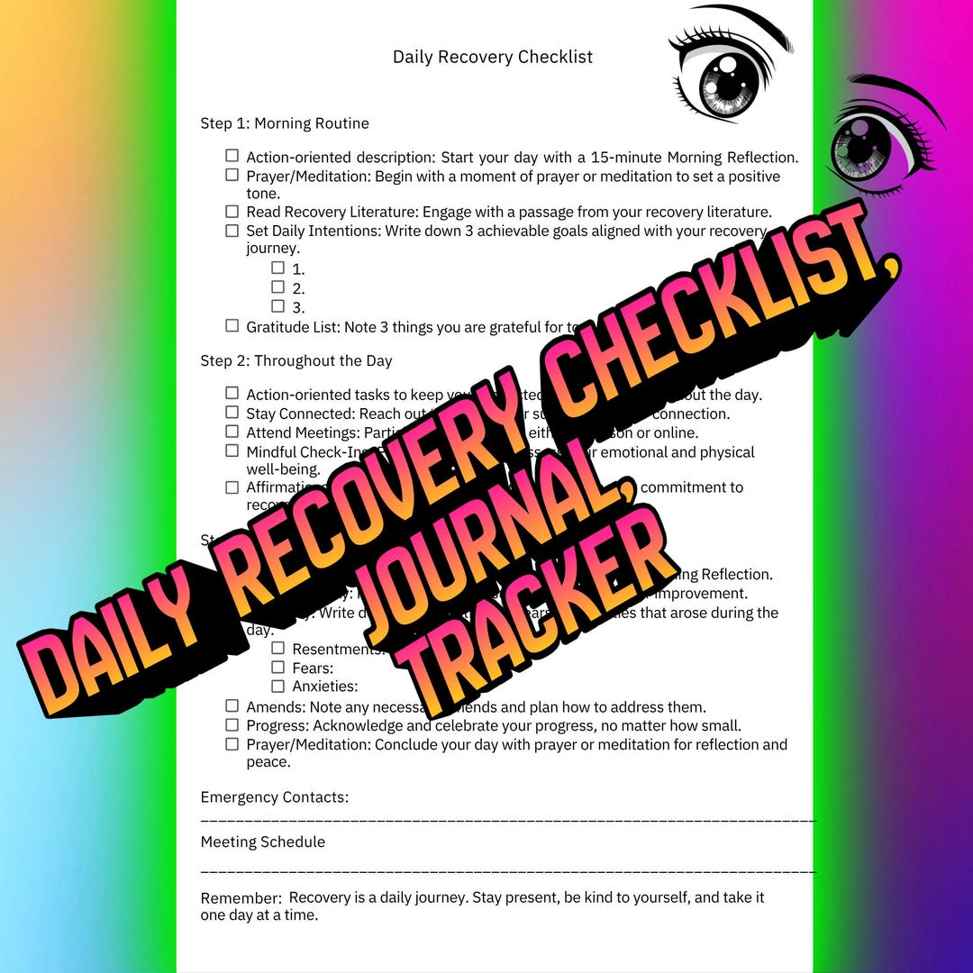 Daily Addiction Recovery One Page Sobriety Planner (PDF Download ...