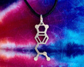 Small MDMA molecule necklace