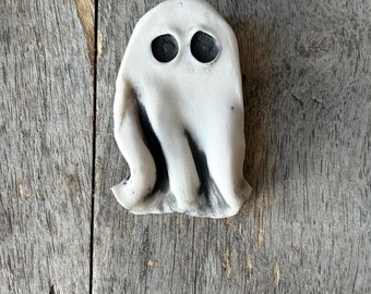 Porcelain Ghost Brooch | Skull Pin | One of a Kind Art Pin| Gothic Lapel Pin | Punk Rock Accessory | Edgy Jacket Pin