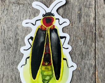 Hand Painted Firefly Lightning Bug Vinyl Sticker