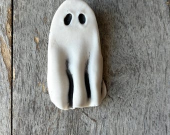 Porcelain Ghost Brooch | Skull Pin | One of a Kind Art Pin| Gothic Lapel Pin | Punk Rock Accessory | Edgy Jacket Pin