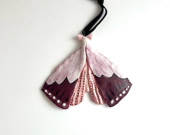 Pink Porcelain Moth Ornament