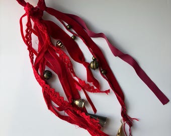 Red Blessing Bells ~ | Protective Door Hanger | Pagan Home Decor | Protection Bells | Witchy House Blessing Gift | Angel Bells