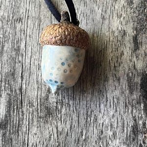 Light Blue Textured Acorn | FREE SHIPPING | Rustic Nature Decor | Woodland Gift | Holiday Tree Ornament