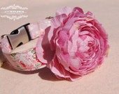 Beautiful floral collar for lovely dog,shabby chic flower dog collar,purple pink dog collar,purple pink flower collar.Birthday gift for dog.