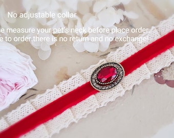 Christmas cat collar.red velvet small dog collar.no adjustable cat collar.Christmas dog collar.cute Christmas gift for cat or tiny dog