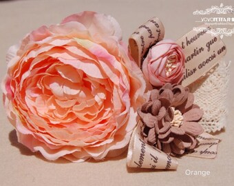 Beautiful Orange flower wedding dog collar, Pet party collar. Yorkshire Terrier collar, dog wedding collar,dog collar.Birthday gift for dog