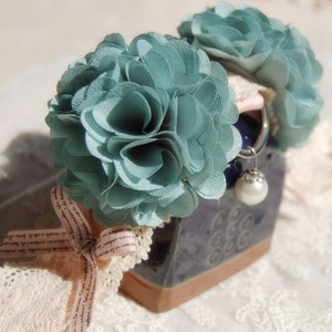 Vintage blue flowers collar for your lovely dog, pet fashion. handmade wedding dog collar,cute dog wedding collar.Birthday gift for dog