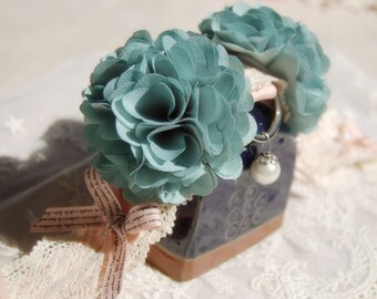 Vintage blue flowers collar for your lovely dog, pet fashion. handmade wedding dog collar,cute dog wedding collar.Birthday gift for dog