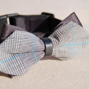 Cute Black/Gary Bow tie dog collar,wedding dog collar.Birthday party dog collar. dog wedding collar.Modern pet collar, Birthday gift for dog