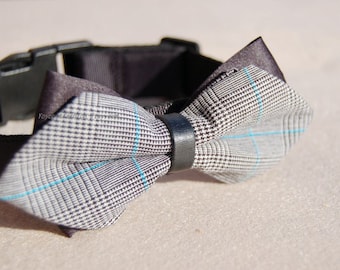Lindo collar de perro de pajarita negro / Gary, collar de perro de boda. Collar de perro de fiesta de cumpleaños. collar de boda para perros. Collar de mascota moderno, regalo de cumpleaños para perro