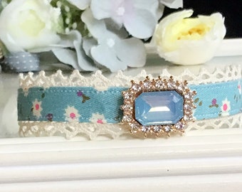 Cute lace Cat collar,cat gift.wedding cat collar,blue tiny dog collar,puppy collar.Teacup dog collar.dog wedding collar,kitten collar