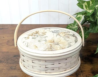 Vintage Sewing Basket, Pin Cushion Top