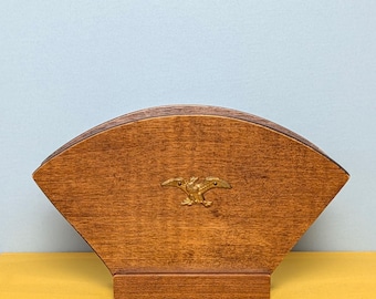 Vintage Wood Napkin Holder with Eagle
