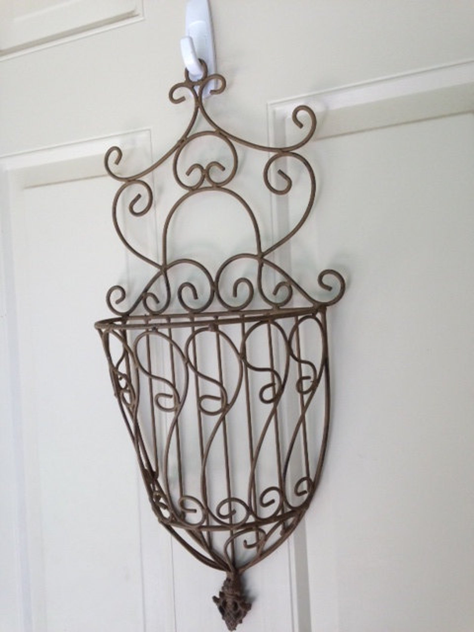 RESERVED Vintage Metal Hanging Basket Hanging Flower Basket Etsy