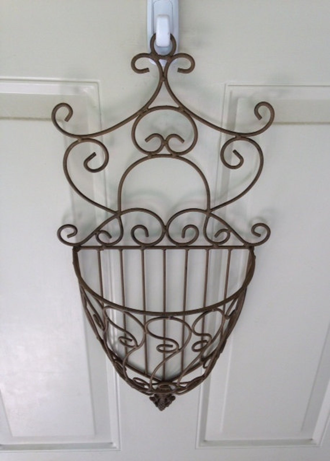 RESERVED Vintage Metal Hanging Basket Hanging Flower Basket Etsy