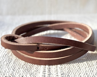 Handmade Skinny Leather Belt | Adjustable Wrap Strap