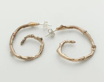 Spiral Twig Hoop Earrings