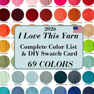 I Love this Yarn Color Reference Chart | Printable Swatch Chart (PDF)