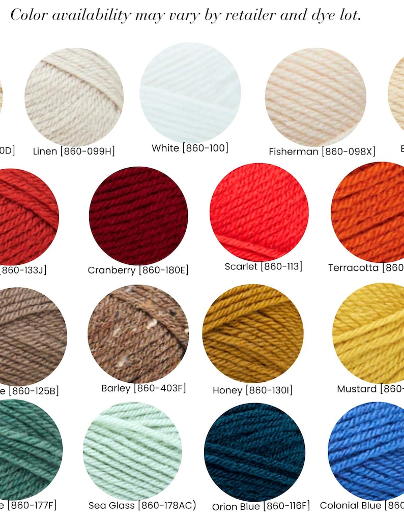 Lionbrand Vanna's Choice Worsted Color Planning Card Printable | Yarn ...