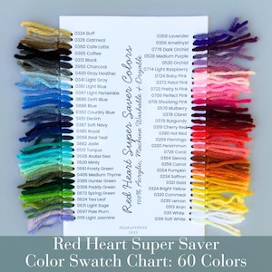 Rood hart Supersaver-garenstaalkaart: 60 kleuren; Referentiekaart breien en haken
