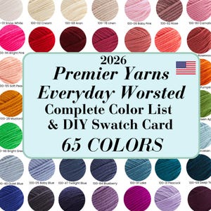 Premier Yarns Everyday Worsted Catona Color Reference Chart | Printable Swatch Chart (PDF)